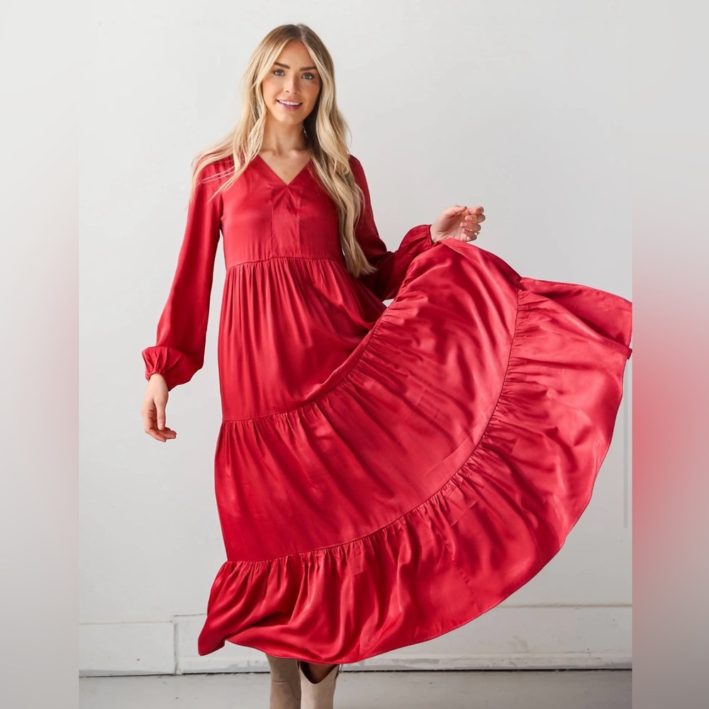 NWT Mittoshop Marsala Boutique Maxi Dress with Shimmer